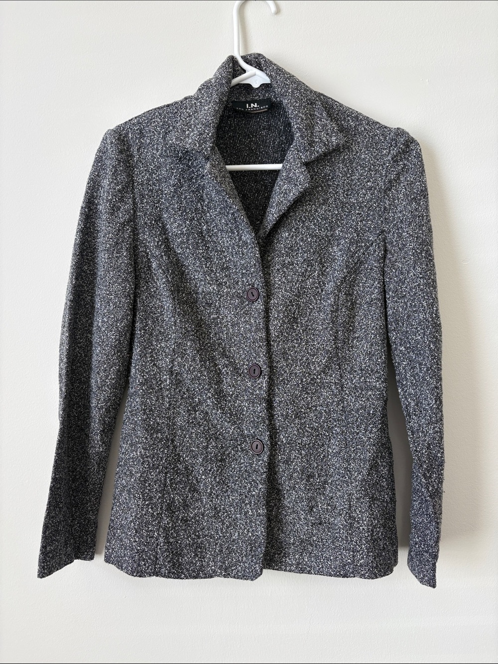 I.N. San Francisco Charcoal Speckled Blazer